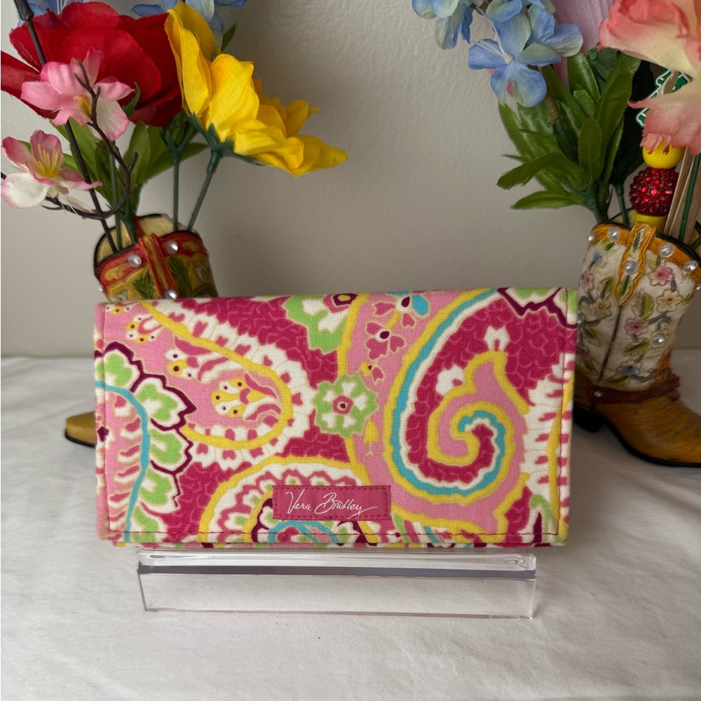 NWOT Vera Bradley Capri Melon Checkbook Cover Retired Pattern Checkbook Holder